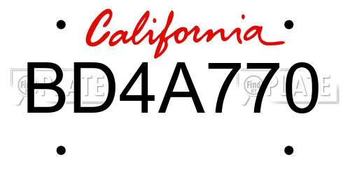 BD4A770 California License Plate