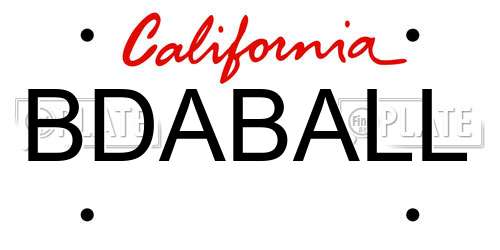 BDABALL California License Plate