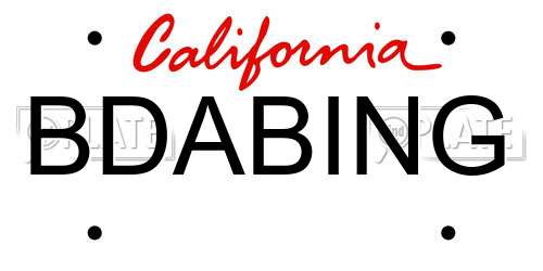 BDABING California License Plate