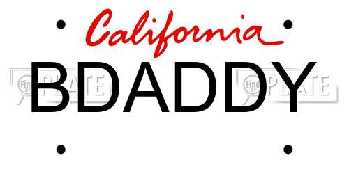 BDADDY California License Plate