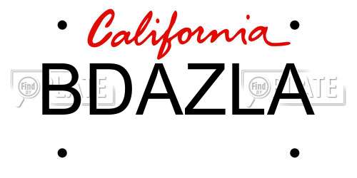 BDAZLA California License Plate