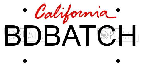 BDBATCH California License Plate