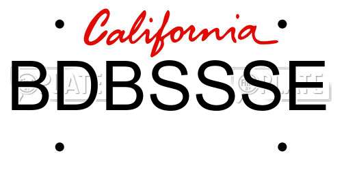BDBSSSE California License Plate