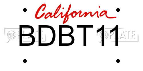 BDBT11 California License Plate