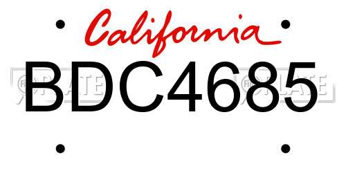 BDC4685 California License Plate