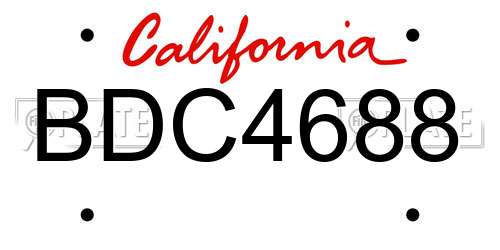 BDC4688 California License Plate