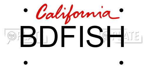 BDFISH California License Plate