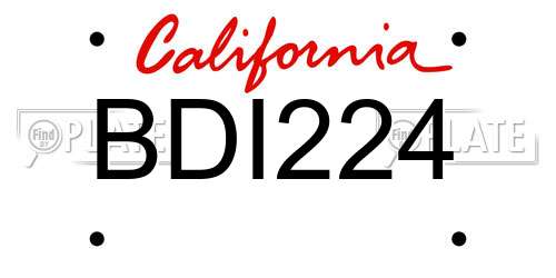 BDI224 California License Plate