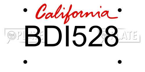 BDI528 California License Plate