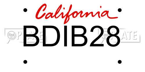 BDIB28 California License Plate