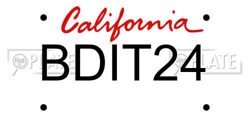 BDIT24 California License Plate