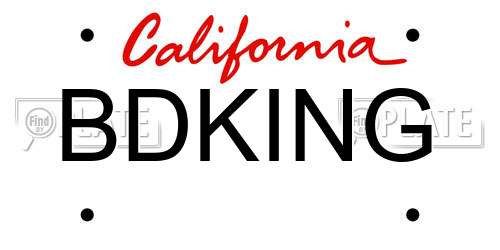 BDKING California License Plate