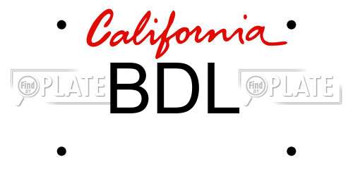BDL California License Plate