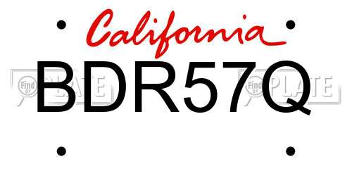 BDR57Q California License Plate