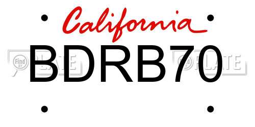 BDRB70 California License Plate