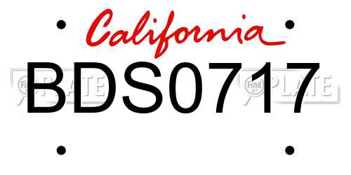 BDS0717 California License Plate