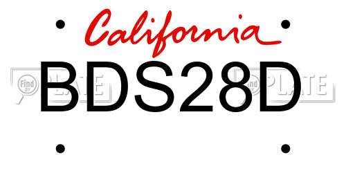 BDS28D California License Plate