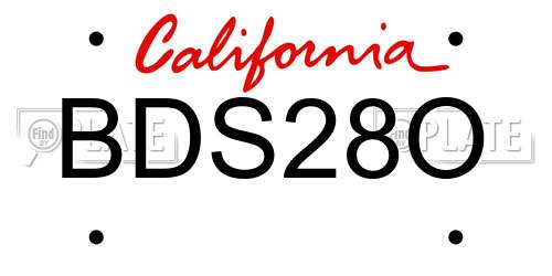 BDS28O California License Plate