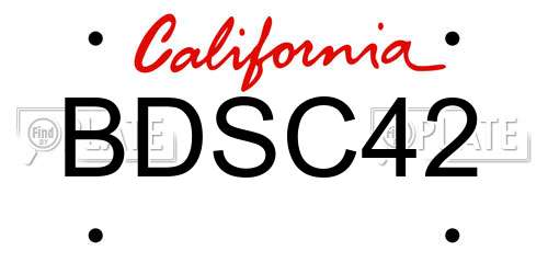 BDSC42 California License Plate