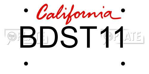BDST11 California License Plate