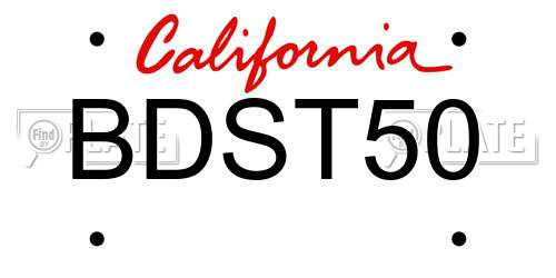 BDST50 California License Plate