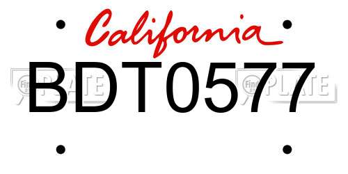 BDT0577 California License Plate
