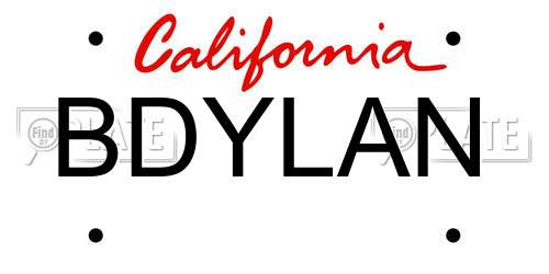 BDYLAN California License Plate