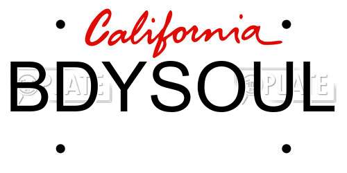 BDYSOUL California License Plate