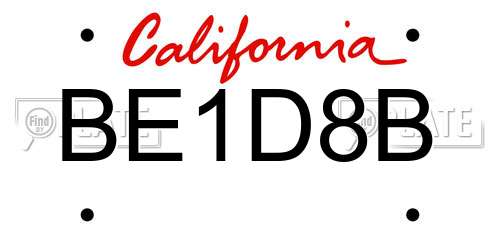 BE1D8B California License Plate