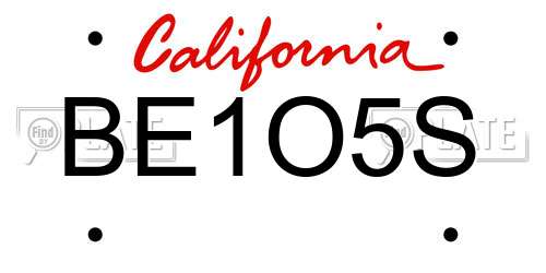 BE1O5S California License Plate