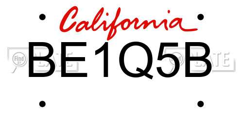 BE1Q5B California License Plate
