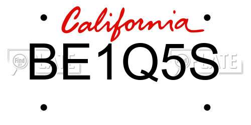 BE1Q5S California License Plate