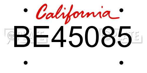 BE45085 California License Plate