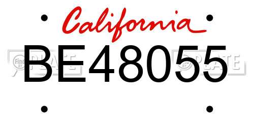 BE48055 California License Plate