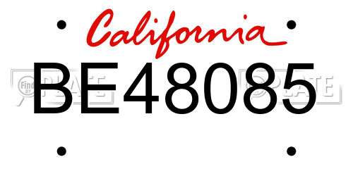 BE48085 California License Plate