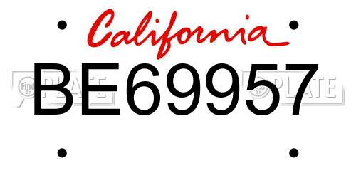 BE69957 California License Plate