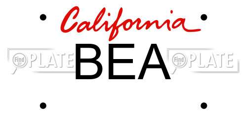 BEA California License Plate