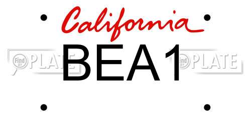 BEA1 California License Plate