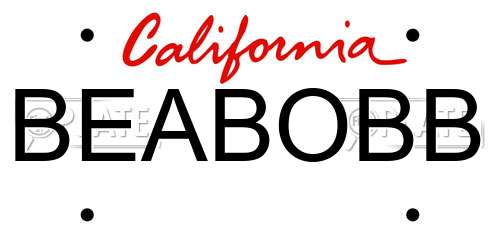 BEABOBB California License Plate