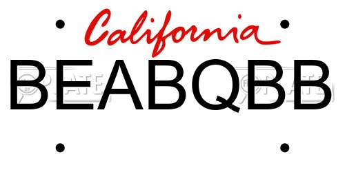 BEABQBB California License Plate