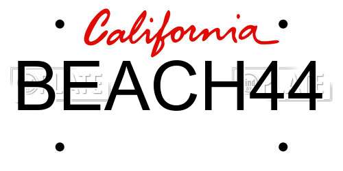 BEACH44 California License Plate