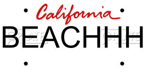 BEACHHH California License Plate