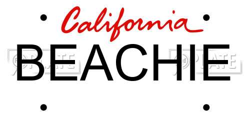 BEACHIE California License Plate