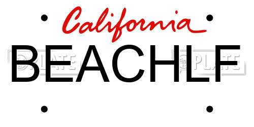 BEACHLF California License Plate