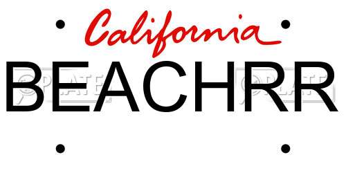 BEACHRR California License Plate