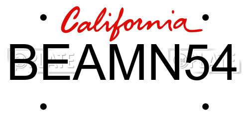 BEAMN54 California License Plate