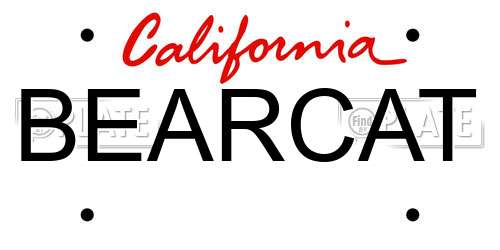 BEARCAT California License Plate