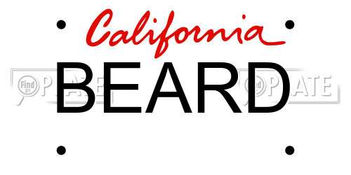 BEARD California License Plate