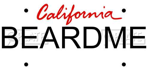 BEARDME California License Plate