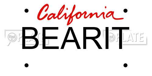 BEARIT California License Plate